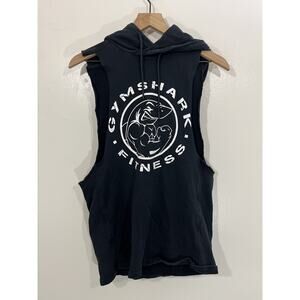 GYMSHARK S Hoodie Black Sleeveless Muscle Gorpcore Workout Athletic Legacy Y2K